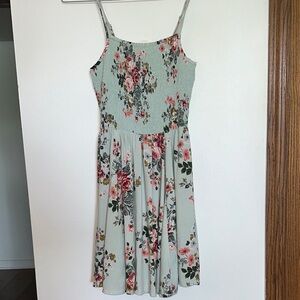 Angie Green Pleated Midi Sundress EUC